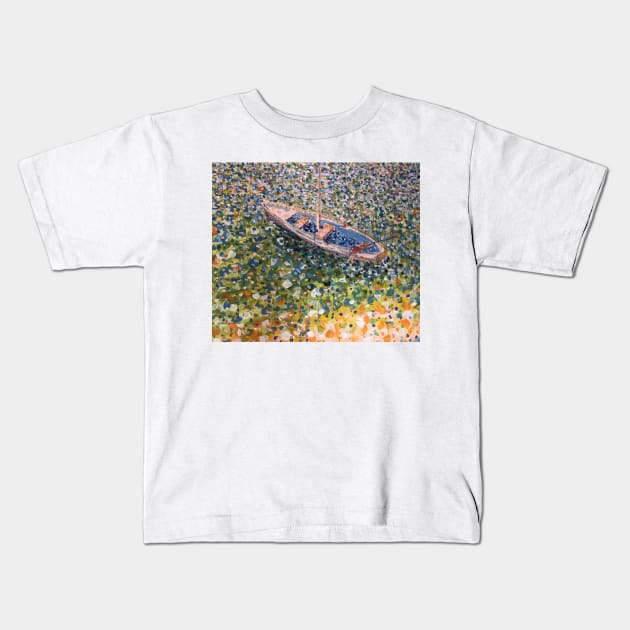 Boy with Boat, painting by Geoff Hargraves Kids T-Shirt by gjhargraves